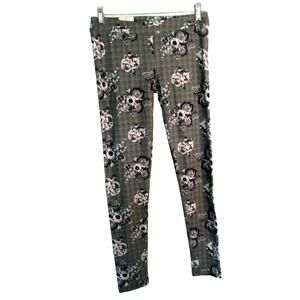 SO Yoga Women's Gray Floral Print Slim Fit Stretch Pull On Leggings NWT Size M.